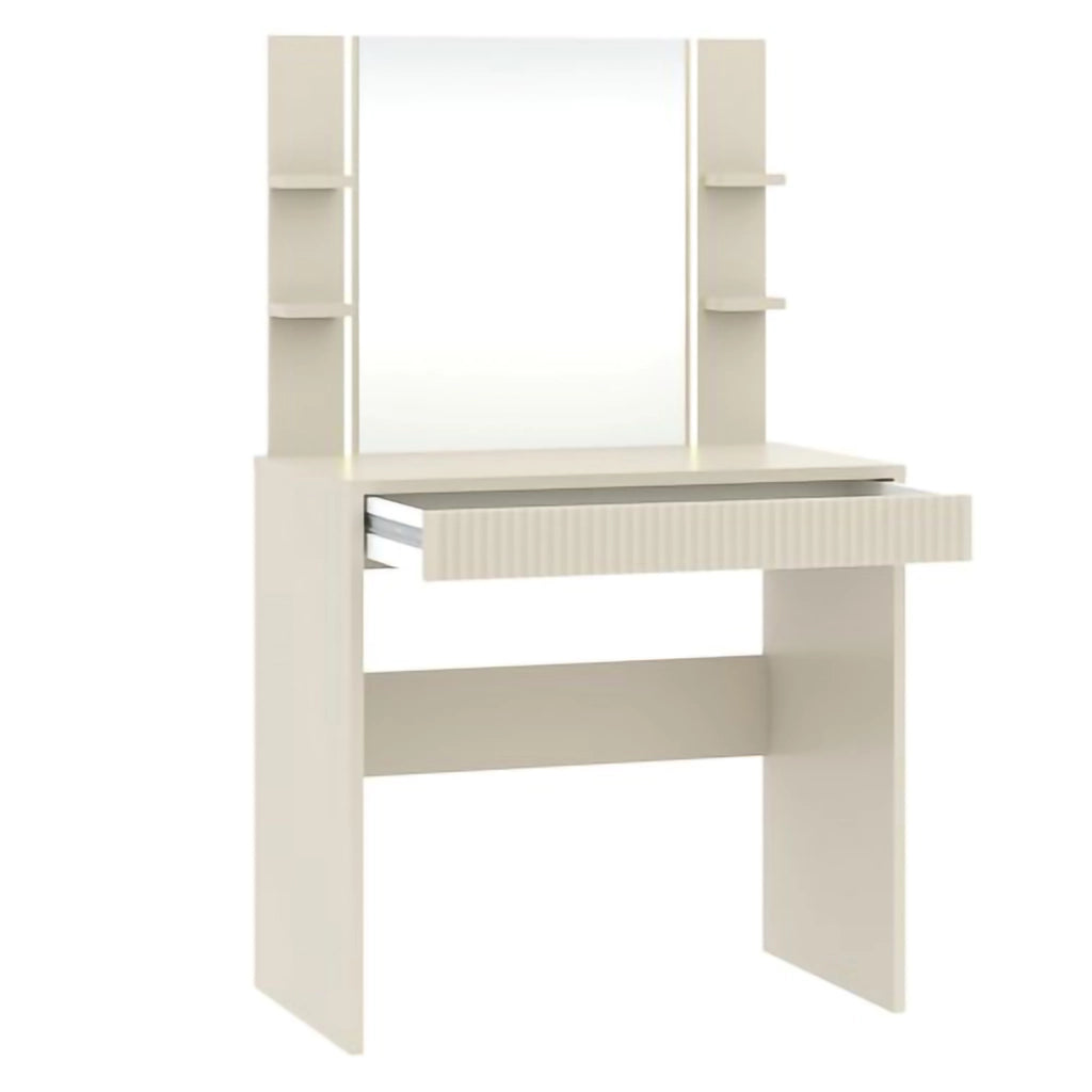 Mobile da Trucco Logaza, Toeletta Specchio Incluso, 80x40x136h cm Beige Scuro