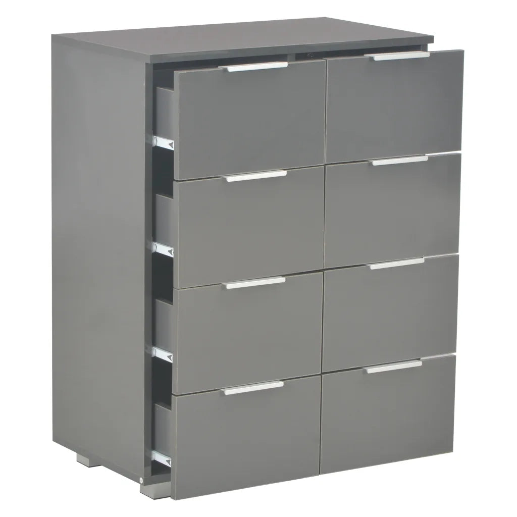 Credenza Grigio Lucido 60x35x80 cm in Legno Multistrato 283714