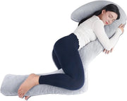 Cuscino per il sonno durante la gravidanza - Cuscino per madri con schiuma espansa 170 cm - Cuscino per laterali per l'allattamento - Sostegno preformato per schiena, ginocchia e gambe - Grigio