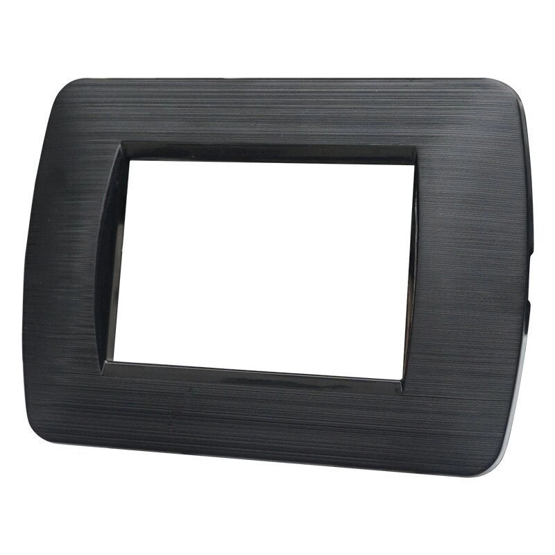 Placca Plastica Serie Space 3P Colore Nero Satinato Compatibile Con Bticino Living Light