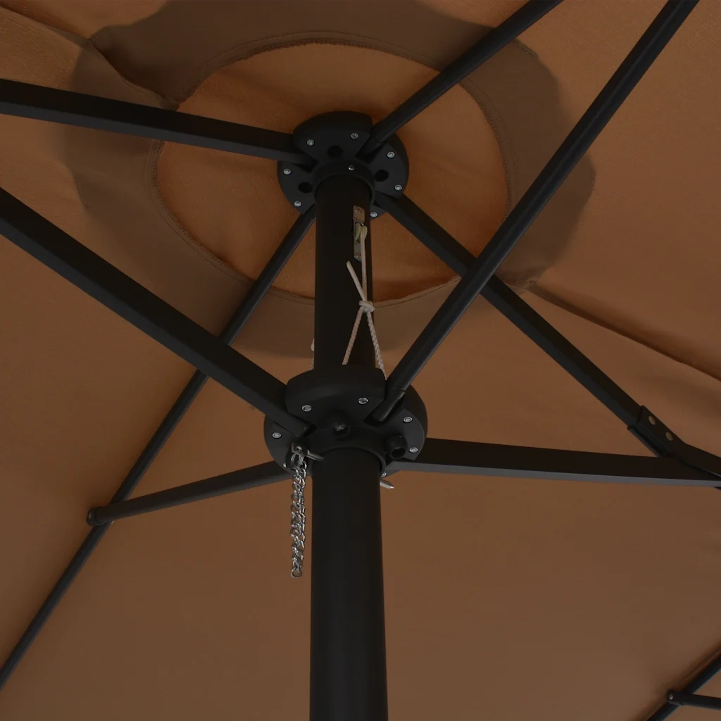 Ombrellone da Esterni-Ombrello da giardino con Palo in Alluminio 460x270 cm Tortora