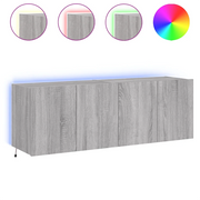 Mobili TV a Parete con Luci LED 2pz | Armadietto TV | Mobile Porta TV Grigio Sonoma 60x35x41 cm