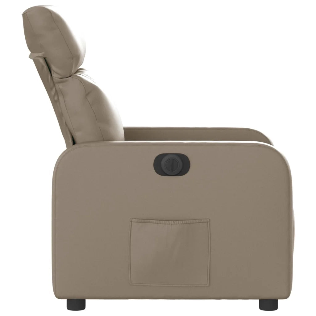 Poltrona | Sedia Relax Reclinabile Elettrica Cappuccino in Similpelle