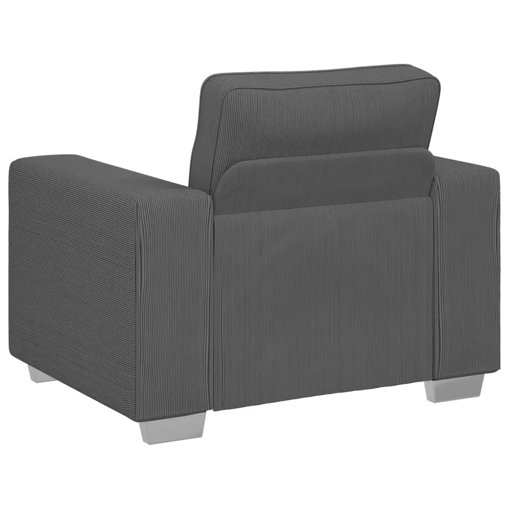 Divano Sedia-Poltrona-Sofa Relax Grigio Scuro 60 cm Tessuto di Velluto a Coste