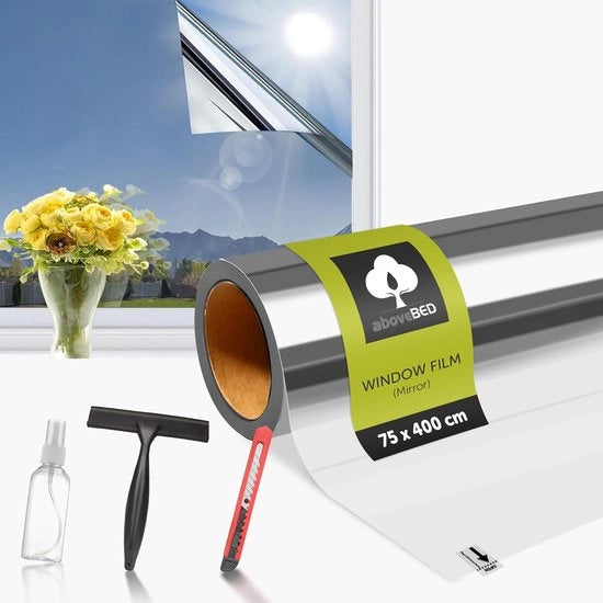 Specchio per finestra in vinile - Isolante termico e protezione dall'ingombro - 1 pezzo - Argento
