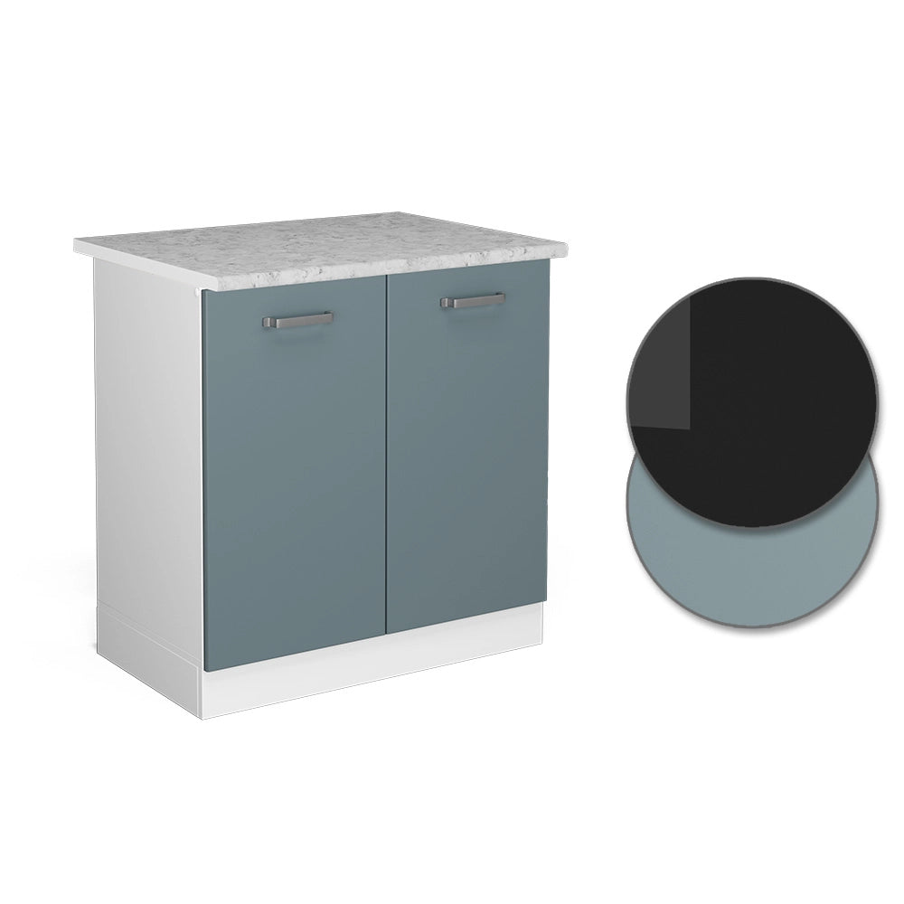Vicco Base per lavello Grigio-blu 80 cm con ante, con piano di lavoro