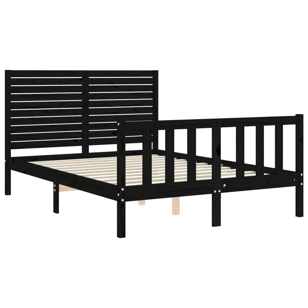 Giroletto con Testiera Nero Double in Legno Massello 3193185
