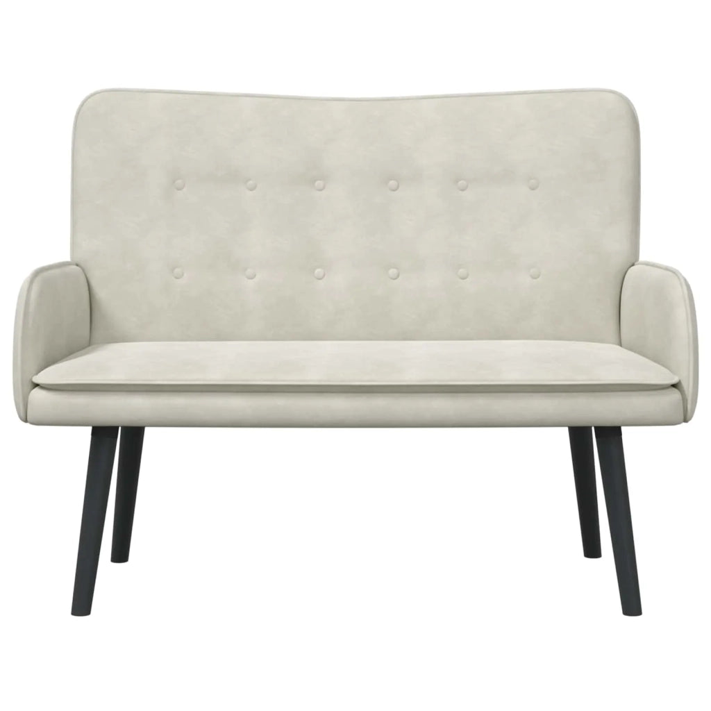 Sofa a Due Posti Crema 115 x 61 x 87 cm Velluto 42028920