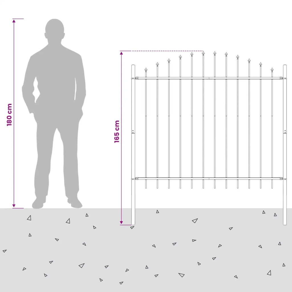 Recinzione da Giardino Woerden con Punta a Lancia in Acciaio 170x125 cm Nero 144942