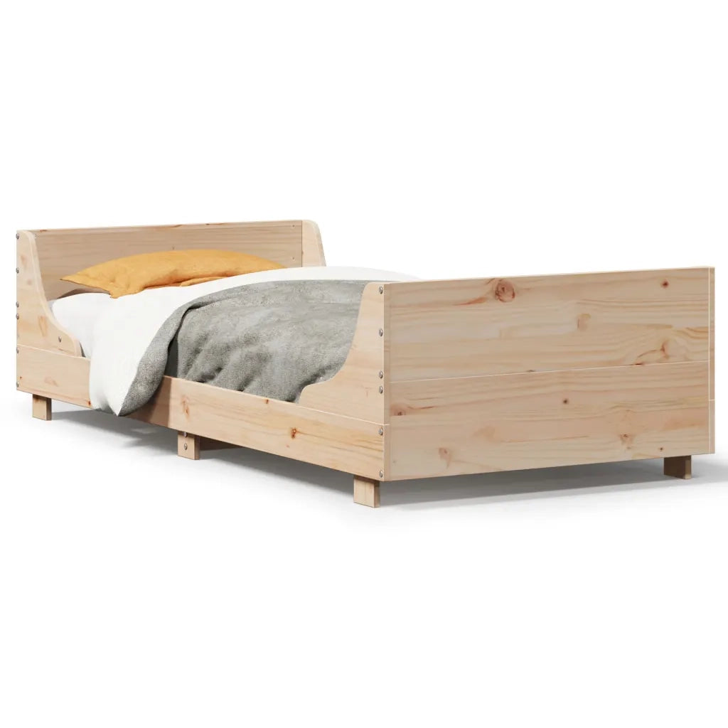 Letto senza Materasso 90x200 cm in Legno Massello di Pino