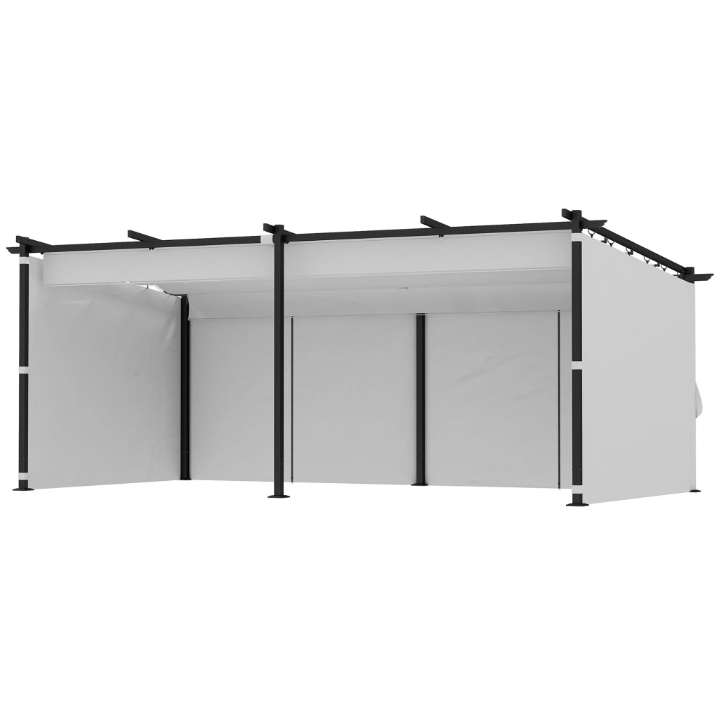 Pergola retrattile con pareti laterali ¨C zephmum ¨C Grigio 3x6 m