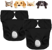 2 Paia di Luiers per Cuccioli, Luiers per Cuccioli Reutilizzabili, Pantaloncini per Cuccioli con Fondo, Ambientali per Cuccioli, Adattabili in Dimensioni (37-55 cm)