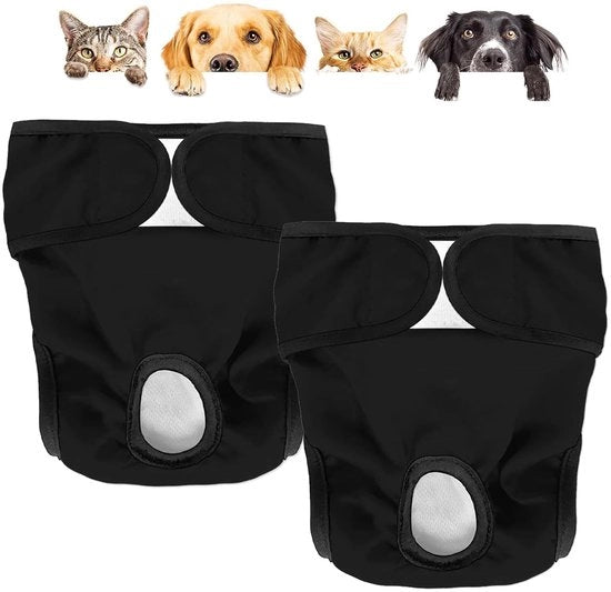 2 Paia di Luiers per Cuccioli, Luiers per Cuccioli Reutilizzabili, Pantaloncini per Cuccioli con Fondo, Ambientali per Cuccioli, Adattabili in Dimensioni (37-55 cm)