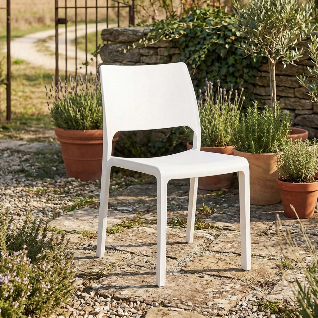 Ancona, Sedia da Esterno una Sedia Made in Italy, Bianco