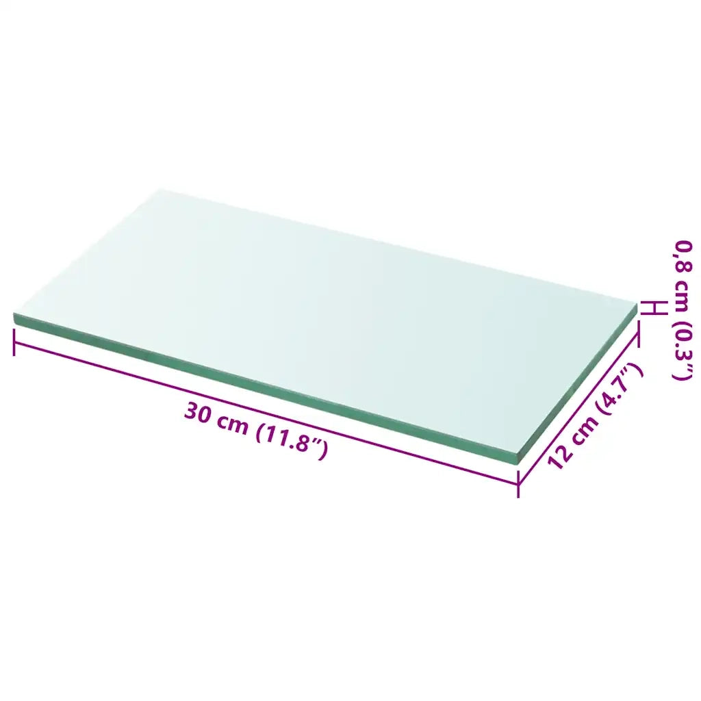 Mensola | Ripiano | Scaffale in Vetro Trasparente 30x12 cm