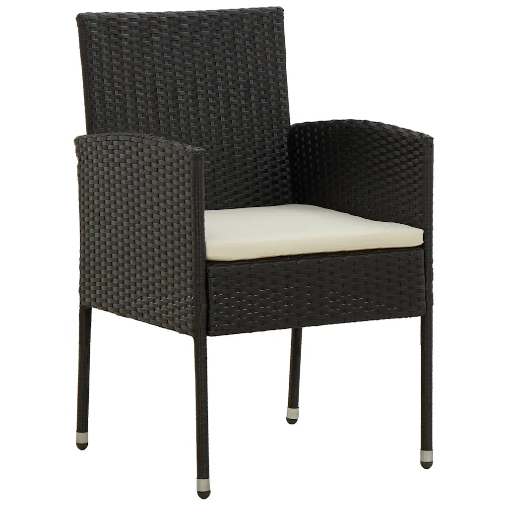 Set da Pranzo per Esterni 9 pz in Polyrattan Nero cod mxl 34875