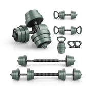 Attrezzi da palestra domestica 4 in 1 include bilanciere per donne e uomini-Set di manubri regolabili per flessioni con connettore Verde
