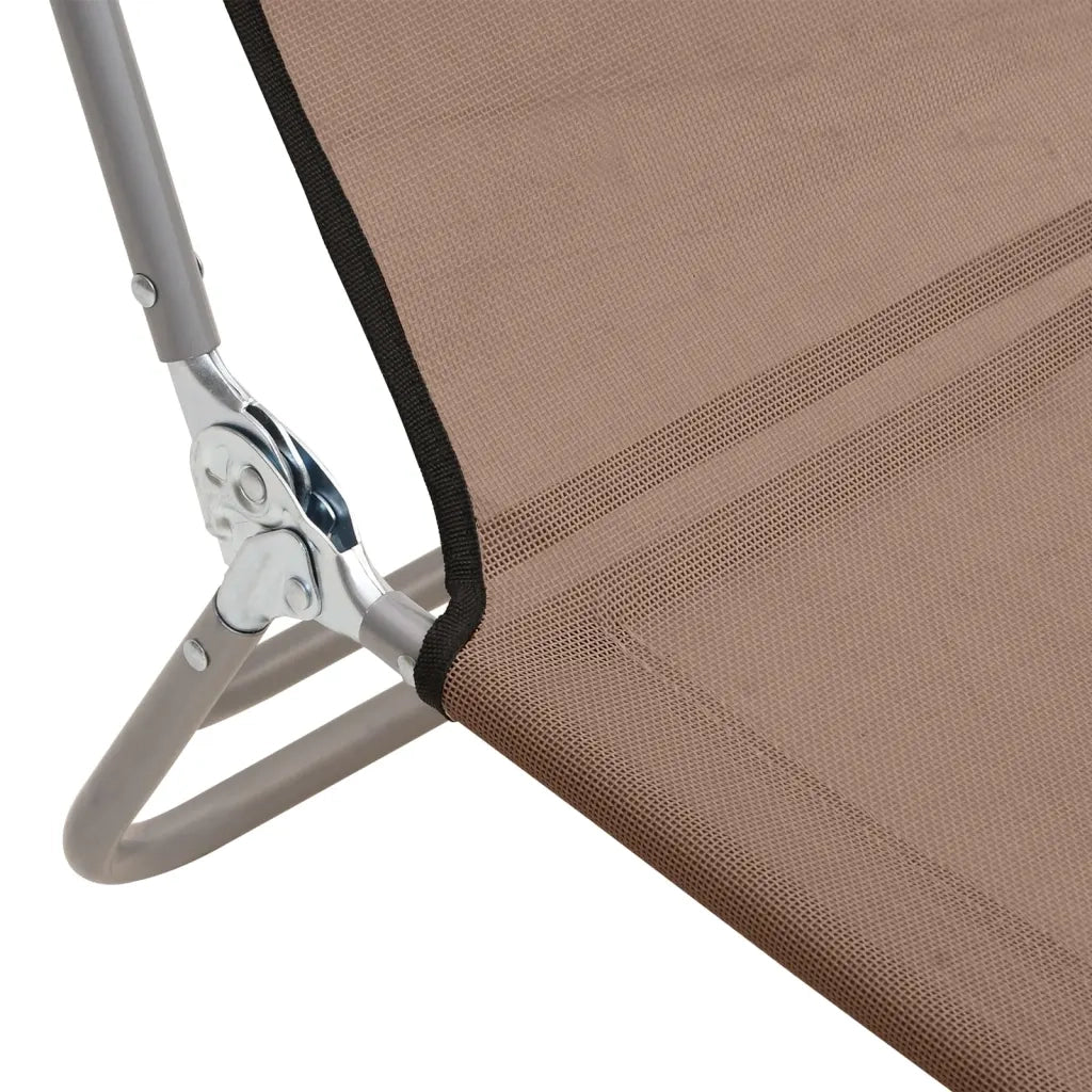 Lettini Prendisole 2 pz Marroni in Textilene e Acciaio 360184