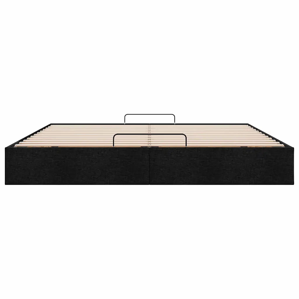 Struttura Letto Pouf senza Materasso Nero 200x200 cm in Tessuto 3310905