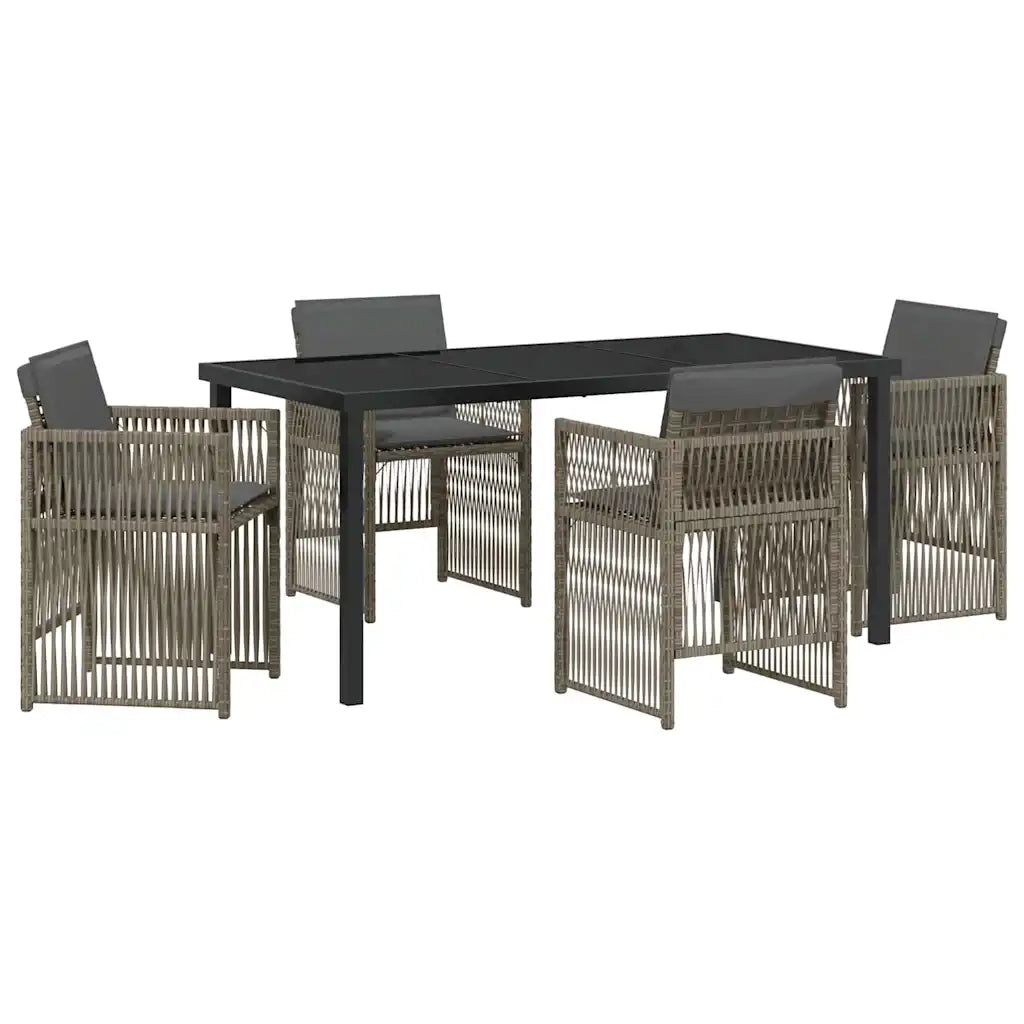 Set da Pranzo per Giardino 5 pcs Grigio 3380655