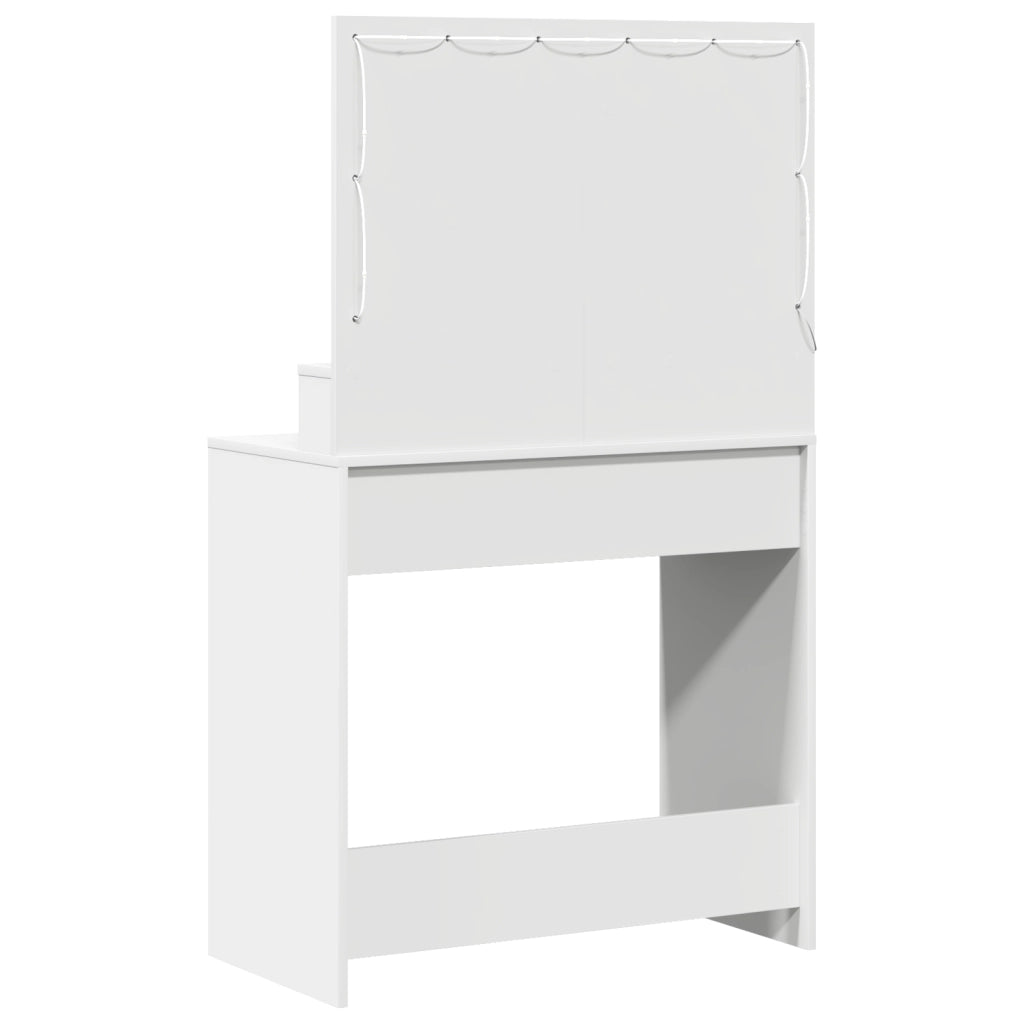 Tavolo da trucco  con luci LED - Bianco 79x41x135 cm
