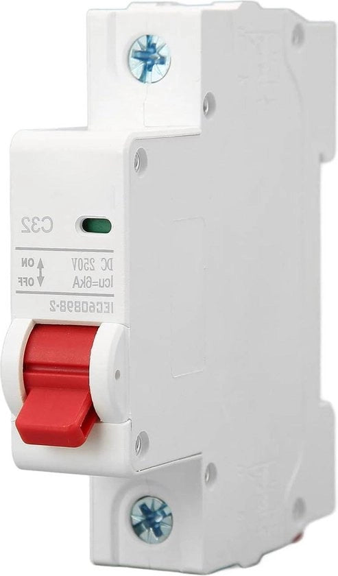 Mini Interruttore di Corrente Continua 1P DC 250V 32A MCB Interruttore di Collegamento/Scollegamento DC Sistema Fotovoltaico Sistema DC Alternativo Aggiungere/Rimuovere necessario.