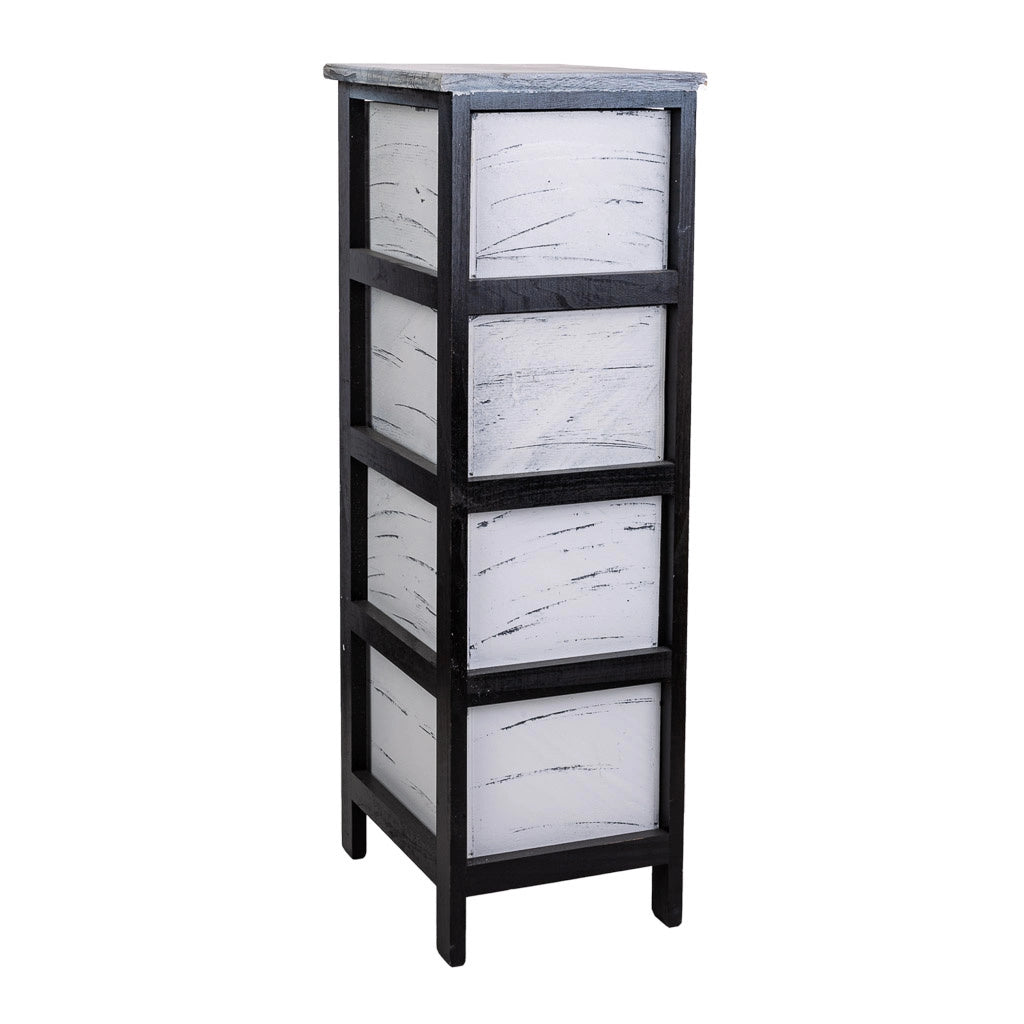Cassettiera in legno nero 26x32x81h
