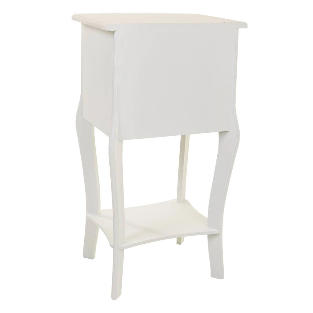 Comodino in legno con 2 cassetti, dimensioni 38x31,3x71 cm.