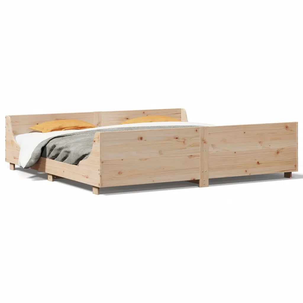 Letto senza Materasso 180x200 cm in Legno Massello di Pino