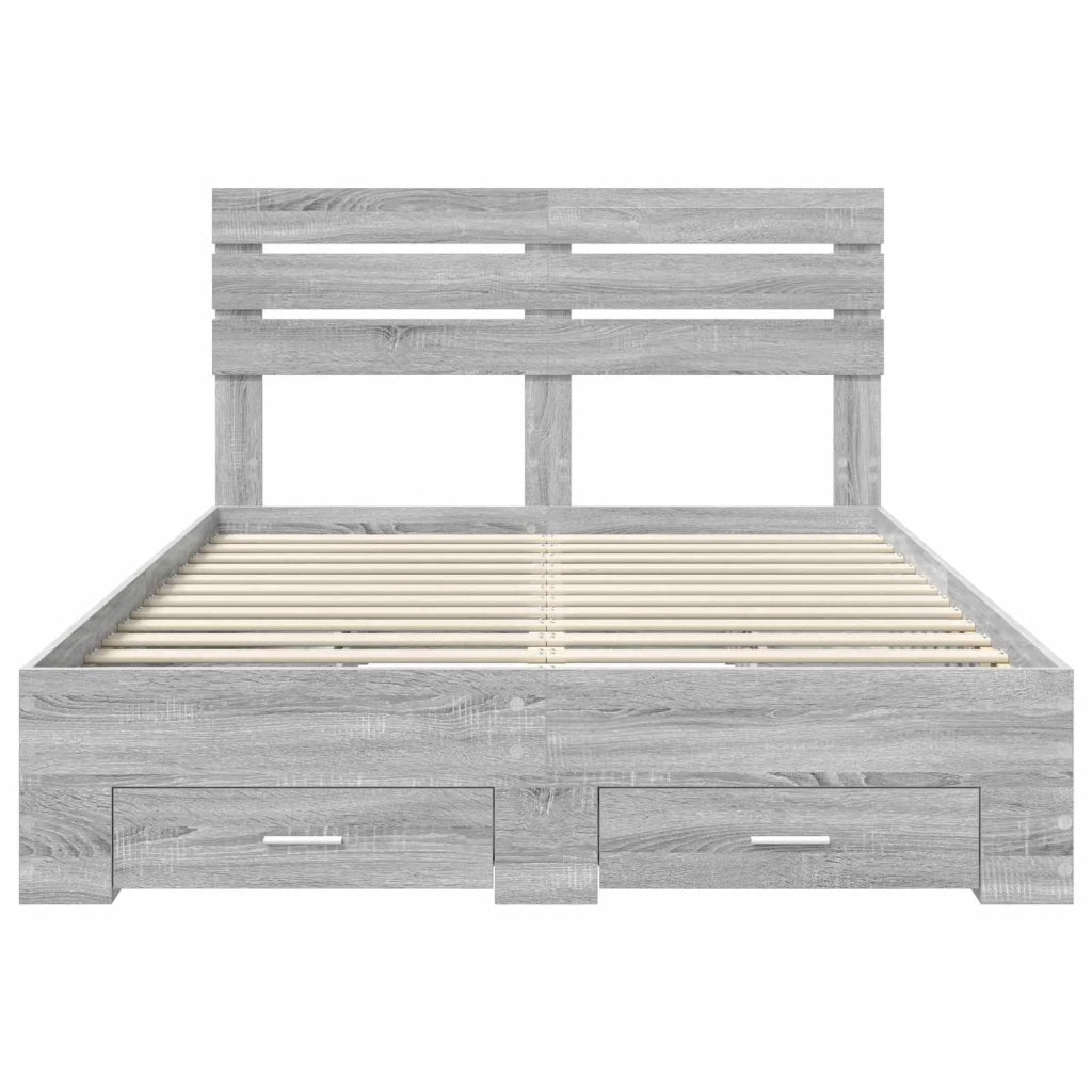 Struttura del letto con testiera Grigio Sonoma 140 x 200 cm 3411640