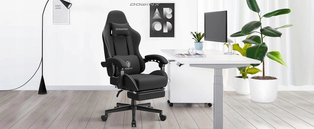 Sedia Gaming DOWINX Nera con Molle Insacchettate; Poggiapiedi e Schienale 90°-135°