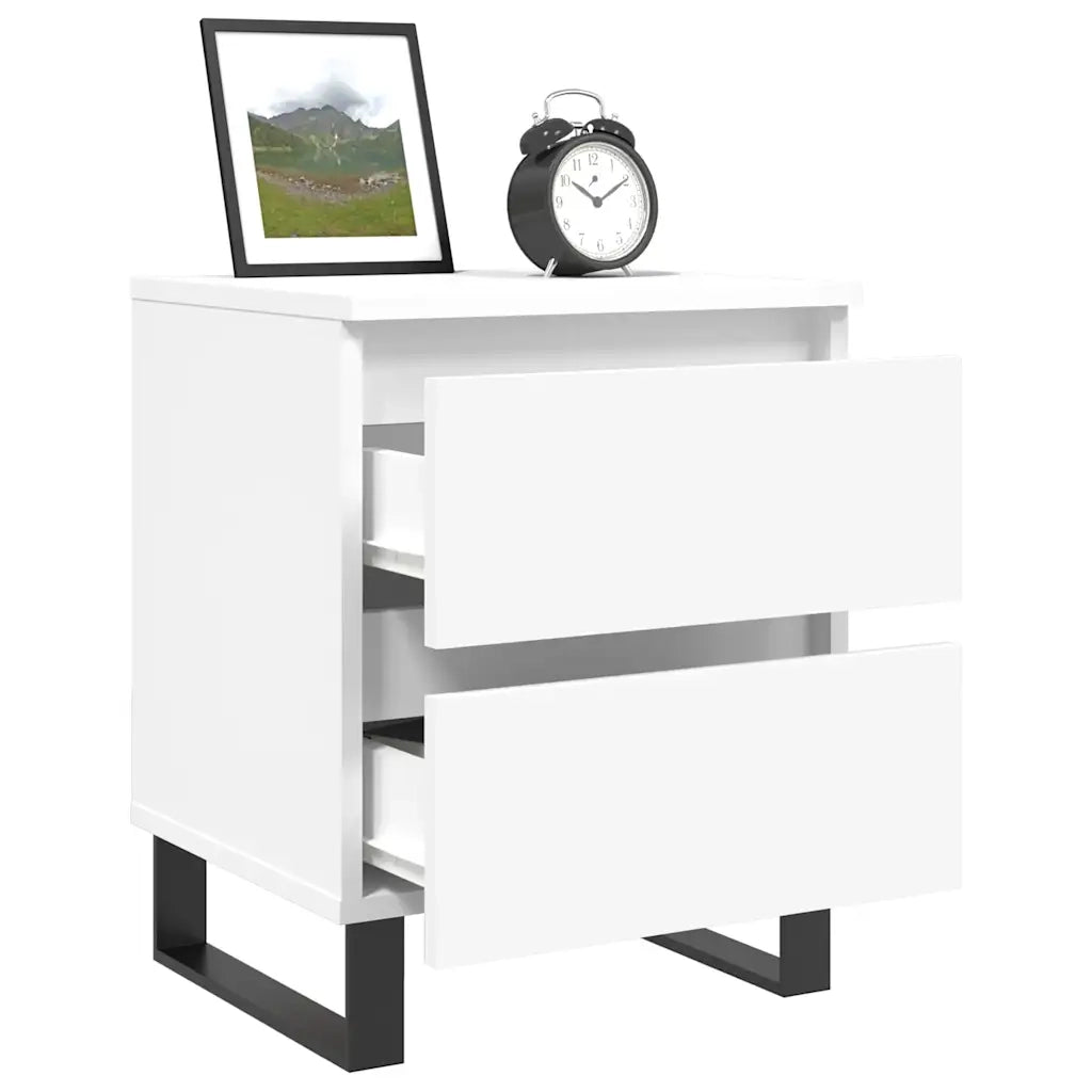 Comodino Bianco 40x35x50 cm in Legno Multistrato 826892