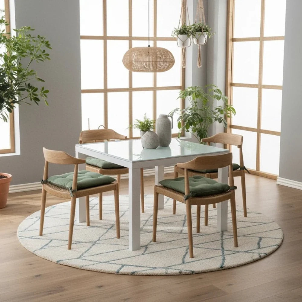 Tavolo da pranzo allungabile in vetro temperato bianco Bryant 90-163,5x90 cm fino a 8 posti | Duzzle