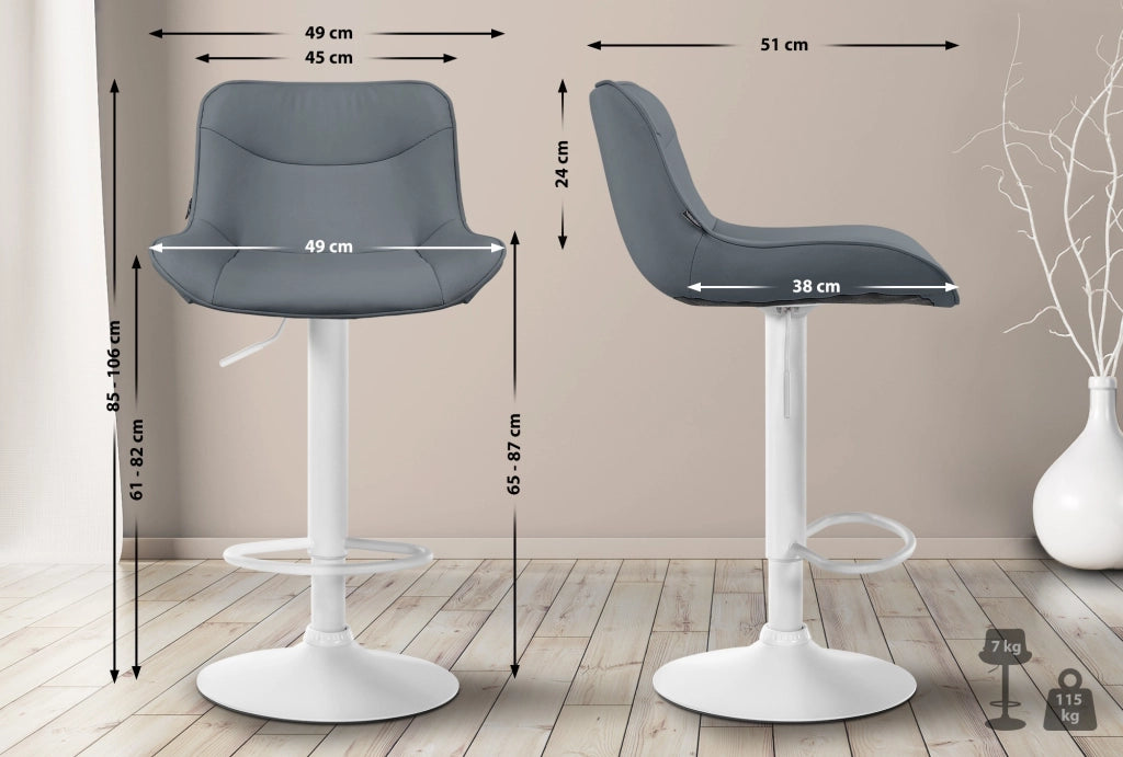 2er Set Barhocker Vonore Kunstleder weiЯ