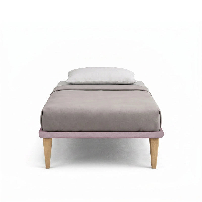 Letto imbottito Singolo 80x190 cm Tessis - Con rete,Glicine,Microfibra
