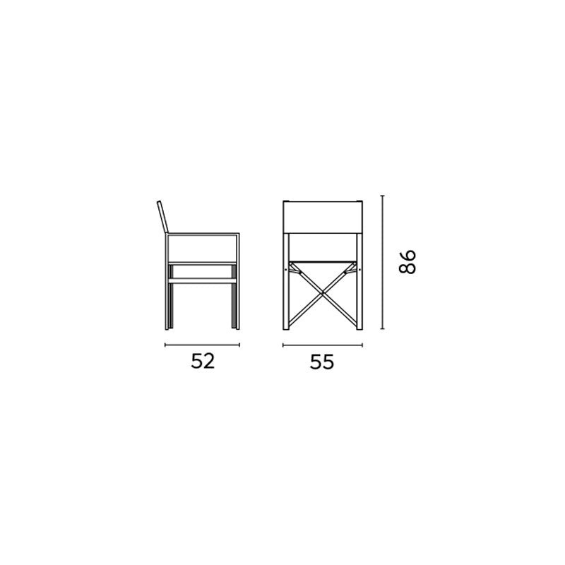 Set Di 4 Sedie Regista Alu Bianco/Text Ecru' Moia