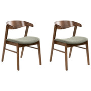 Set di 2 sedie da pranzo in stile tradizionale con seduta imbottita colore marrone scuro e verde