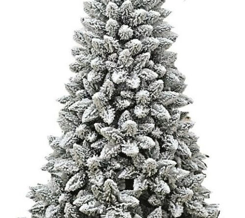 Albero di natale innevato monterey slim h.210 apertura ad ombrello in pvc