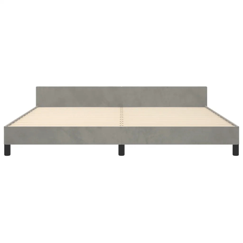 Giroletto con Testiera Grigio Chiaro 200x200 cm in Velluto cod mxl 49264