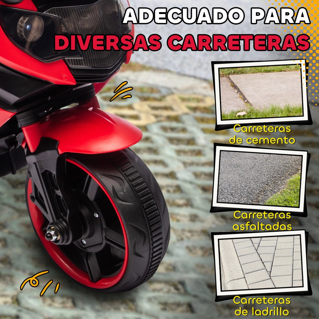 Moto Elettrica per Bambini 6V con Ruote di Appoggio ¨C Minimal ¨C Rosso