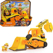 Rubble & Crew, Veicolo da lavoro Deluxe di Rubble, Bulldozer da cantiere con luci, suoni e personaggio,Eta 3+