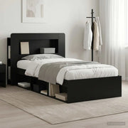 Telaio del letto con storage con testiera Nero 90 x 190 cm 3433439