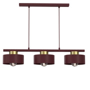 Lampada sospesa Marti 3xE27 bordeaux oro Luminex