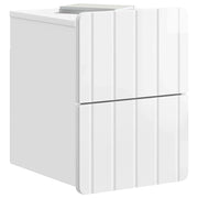 Comodino | Armadio da Notte | Mobiletto da notte a muro Bianco Lucido 33 x 34,5 x 43 cm