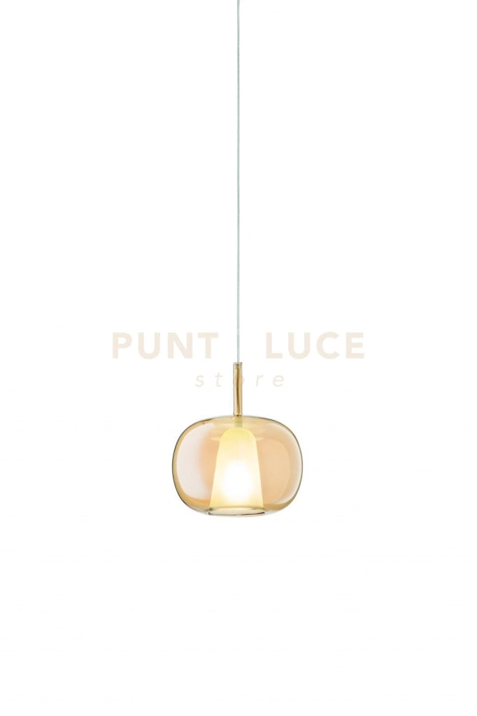 VETRO THELMA 2 AMBRA D.25CM H.27CM 1 LUCE ATTACCO E27 BASE D'ATTACCO ACQUISTABILE SEPARATAMENTE
