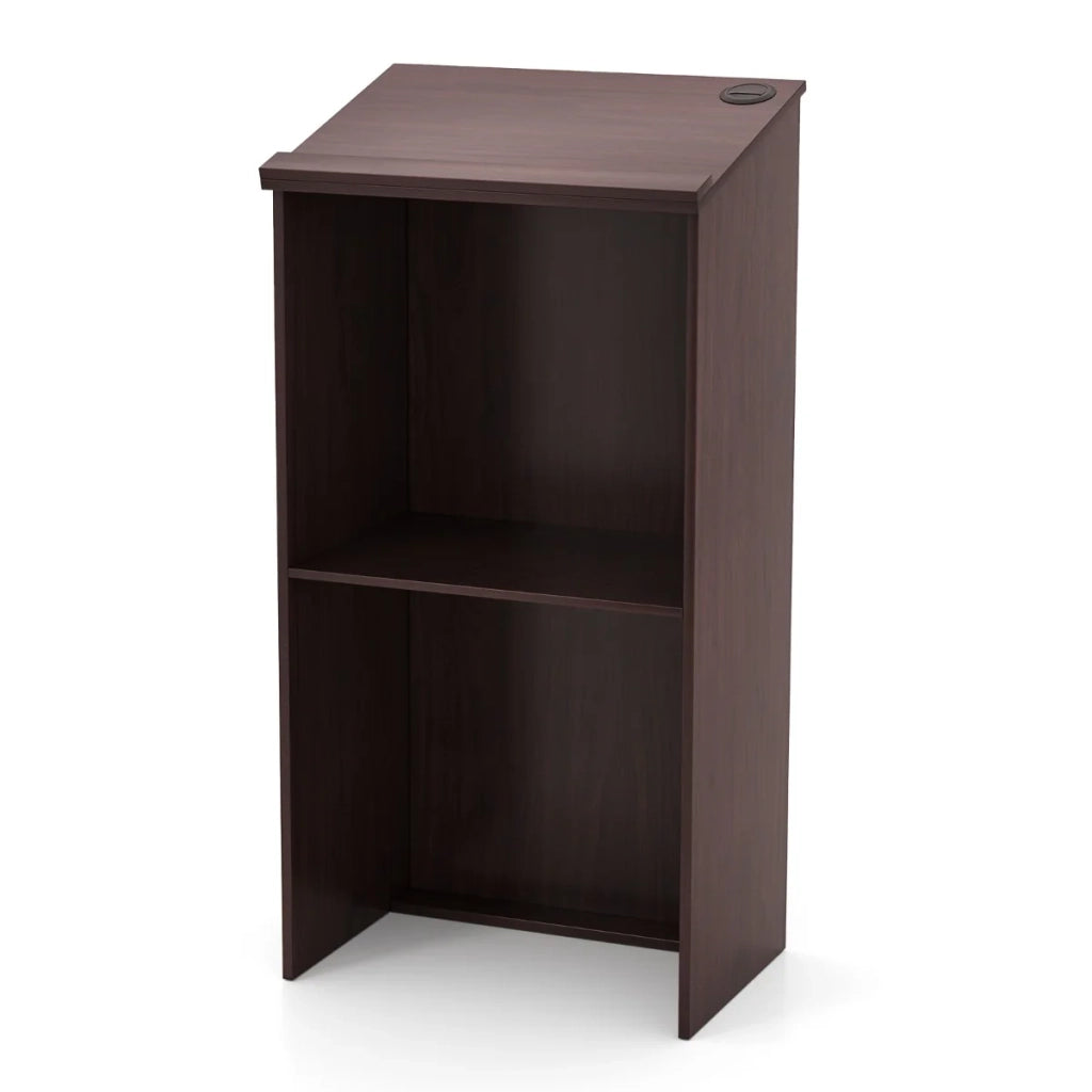 Scrivania basculante 58 x 40 x 117 cm con ripiano portaoggetti elegante finitura in legno marrone 20_0017654