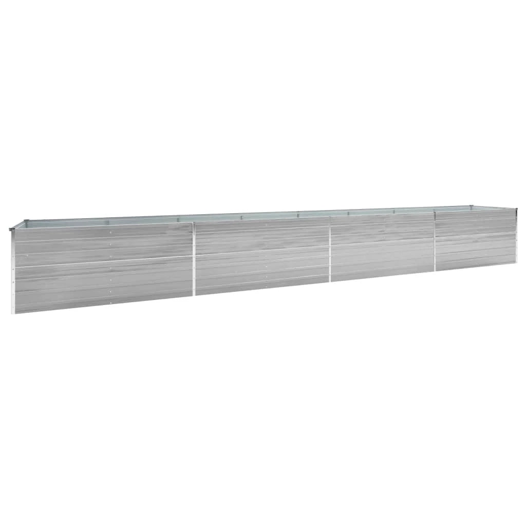 Fioriera rialzata per piante e fiori acciaio zincato 600 x 80 x 45 cm grigio 02_0001131