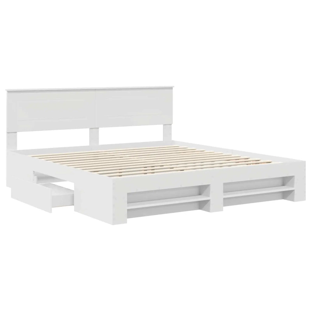 Struttura del letto Bianco 180 x 200 cm Legno multistrato 3408732