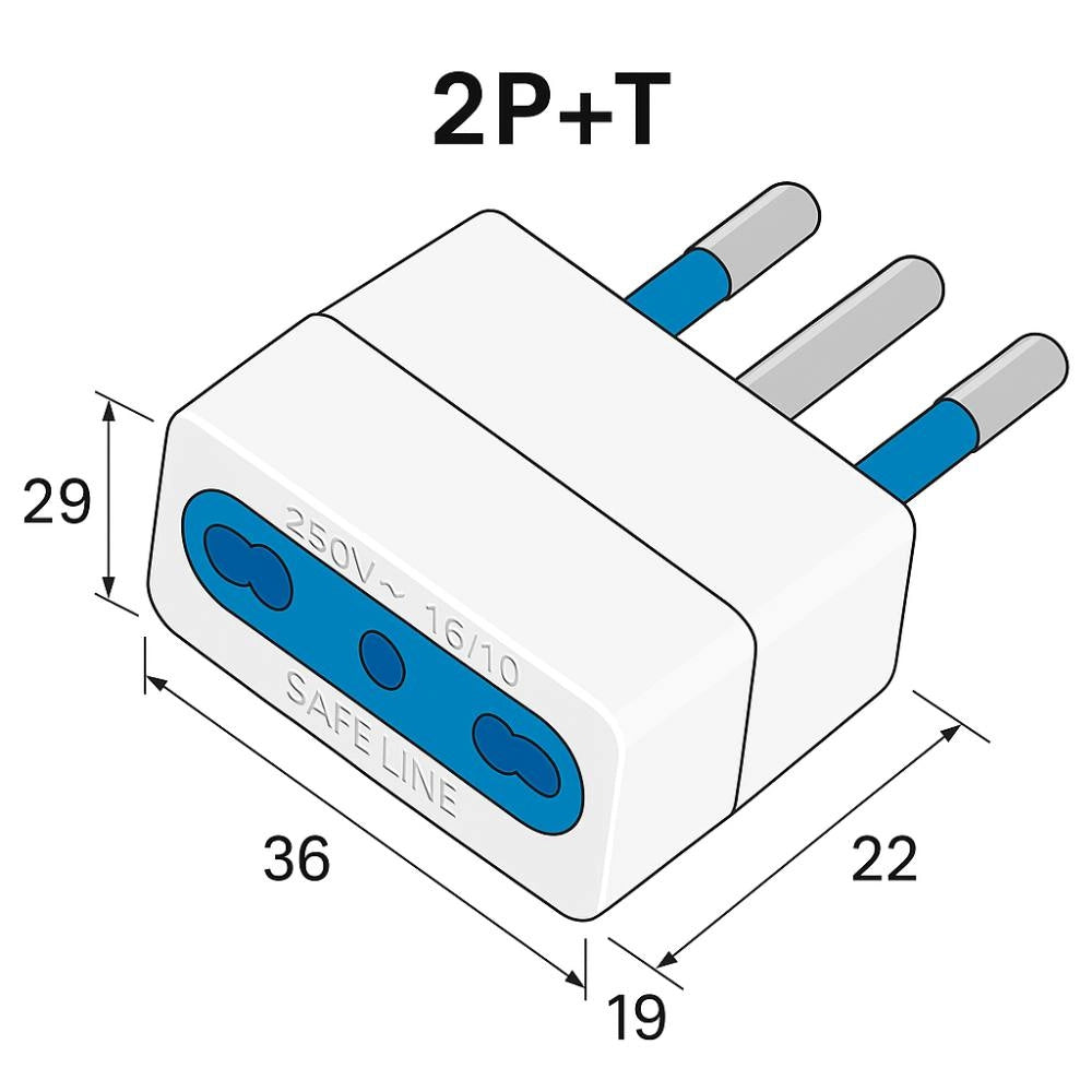 Reer 7310245 adattatore spina 2p+t 10a con presa bipasso 10/16a bianco