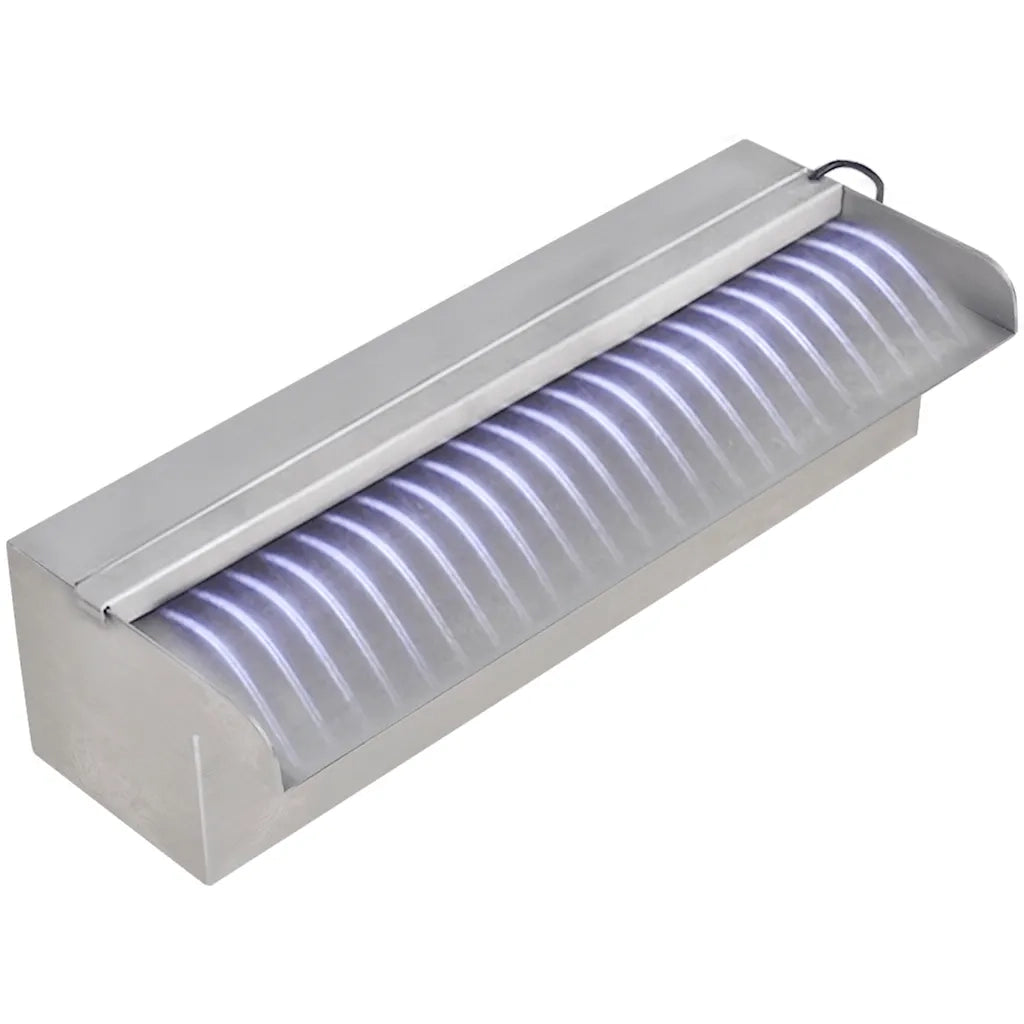 Cascata per Laghetto Rettangolare con LED in Acciaio Inox 30 cm cod mxl 76870